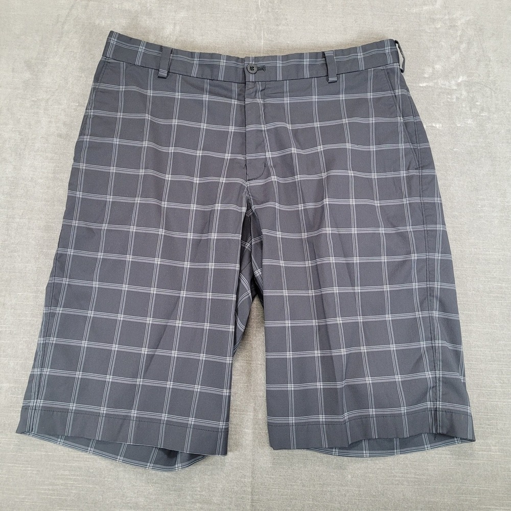 Nike Golf Y2K Mens Plaid Shorts Dark Grey Black Size 34